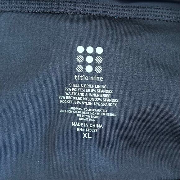 Title Nine Black Active Swim Skort XL with Built-In Brief & Zip Pocket - Picture 2 of 7